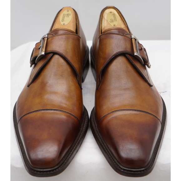 Magnanni Marco II Single Monk Strap Men 9.5 M Cuero Leather Cap Toe Dress Shoes main image 4